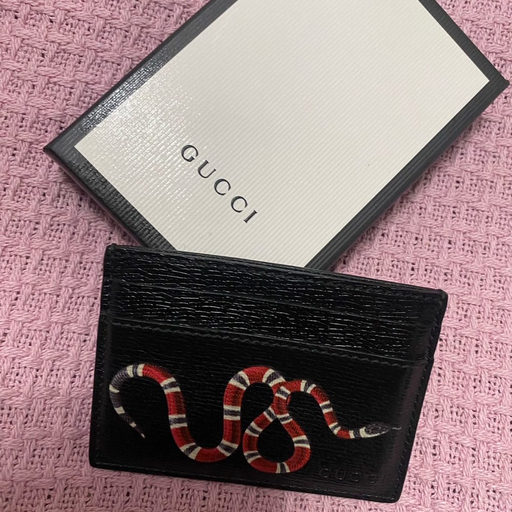 Kingsnake print GG Supreme card case